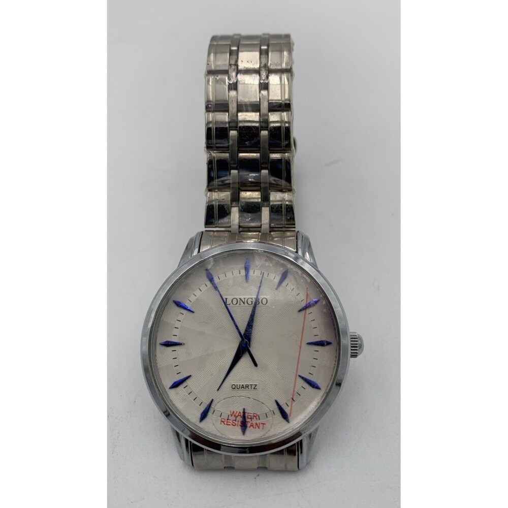 Longbo women watch silver tone 30mm quartz analog bracelet size 8 Battery needed